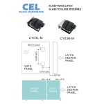 CY03M Swimming Pool Glass to Glass 90° Gate Latch w. Door Lock-With Key For 3/8"-5/8" Glass Thickness